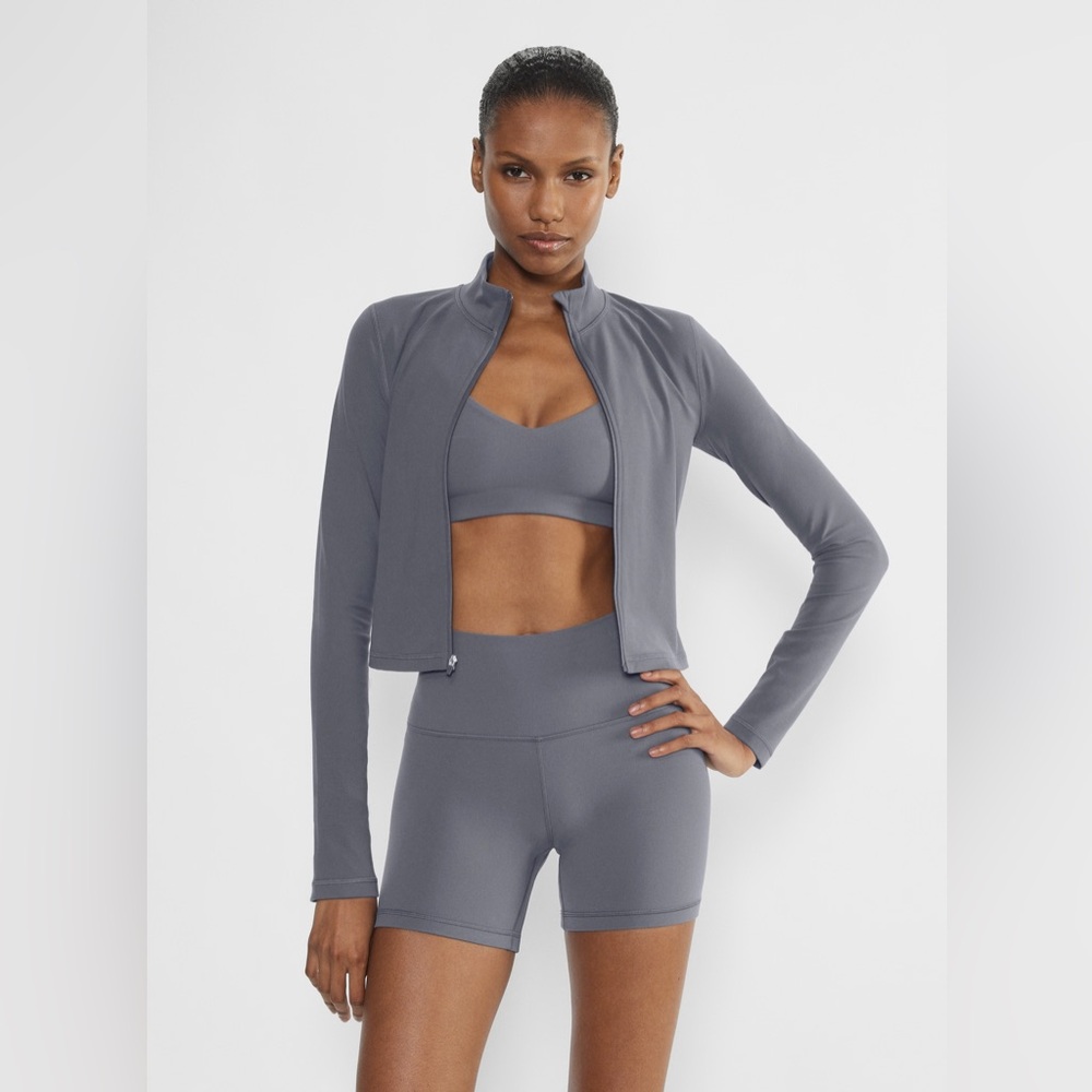 Aritzia GOLDEN Butter Limit Zip Up - Vintage Navy